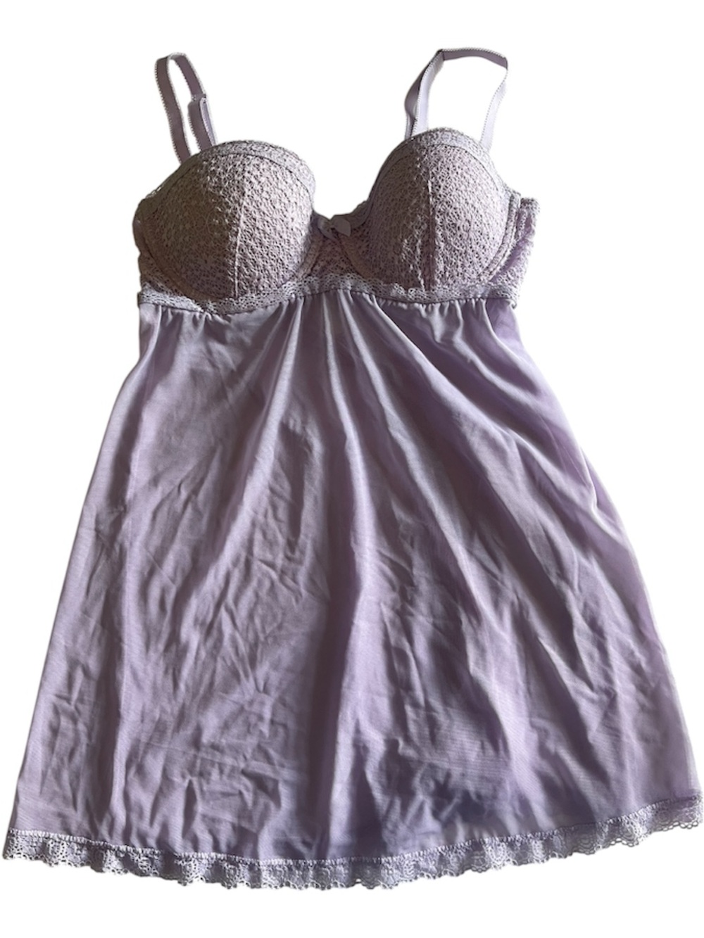La Vie En Rose Light Lavender Lace Bustier Nightie